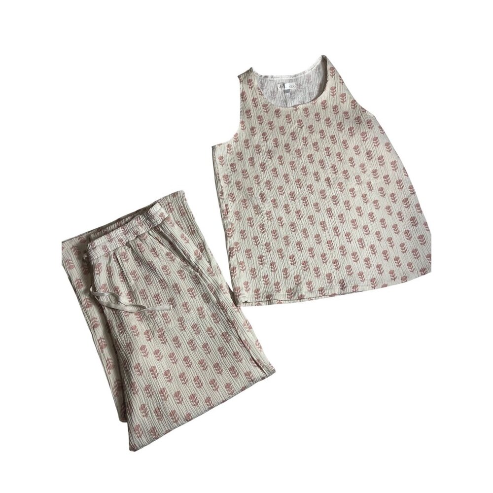 Daydream By Berkshire Home Womens Sleeveless Top & Wide Leg Pants Pajama Set L